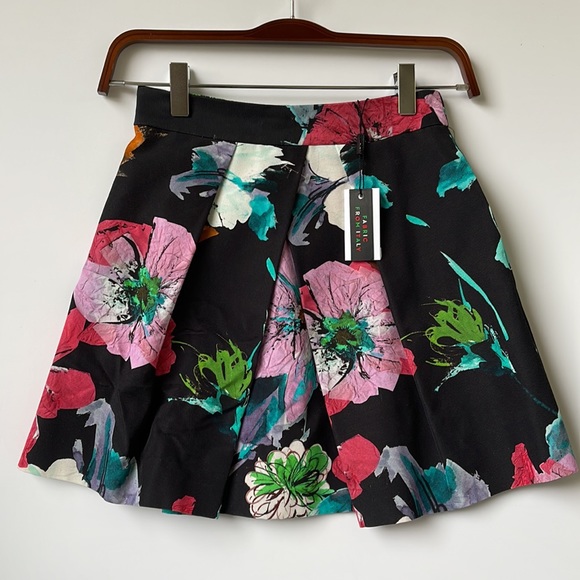 MILLY MINIS FLORAL PRINT COTTON BLEND OTTOMAN SKIRT size 8 - Picture 2 of 7